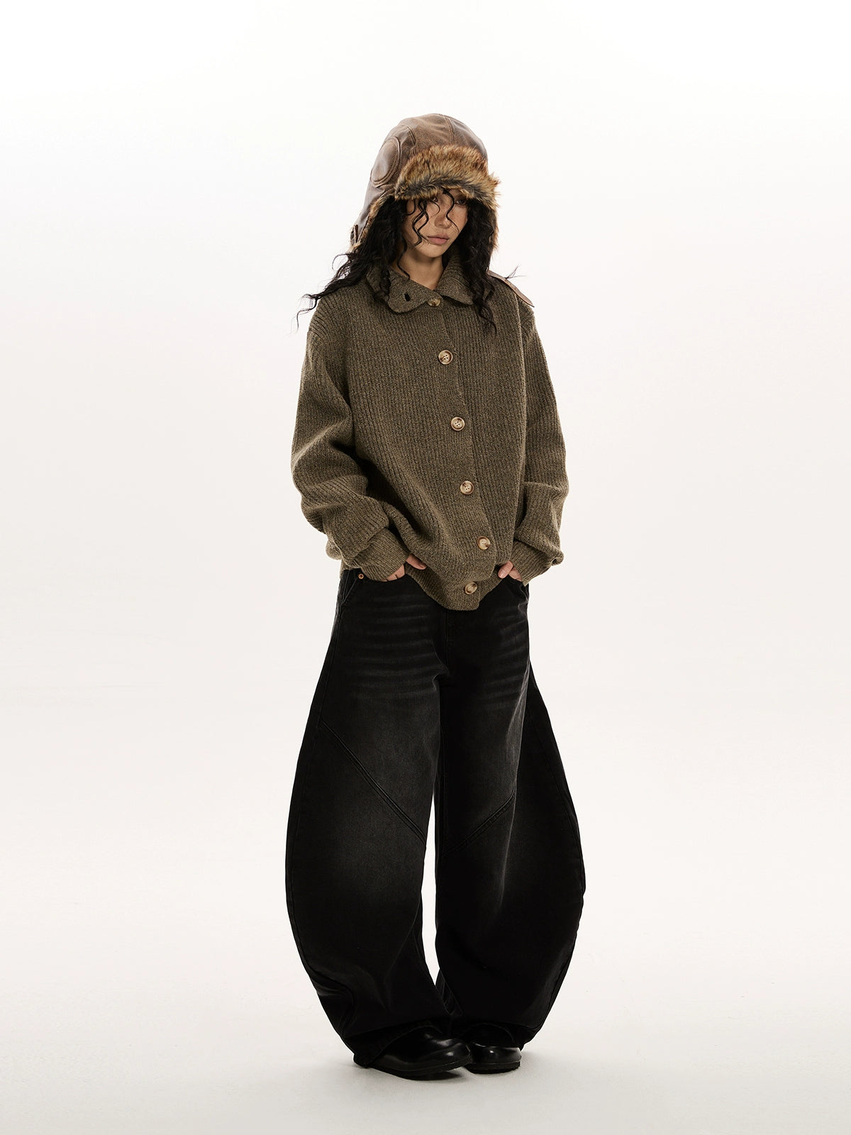 Stand Collar Knit Cardigan VAT0009