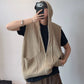 Double Zip Rib Knit Vest DAZ0008