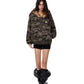 Camouflage Pattern Fur Collar Zip Jacket  FDR0012