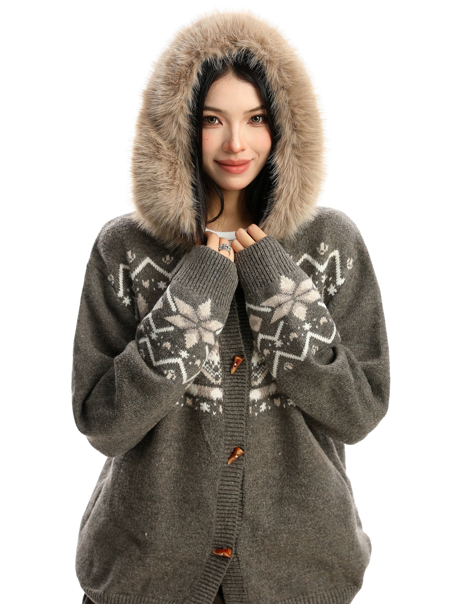 Nordic Tong Knit Cardigan BGS0033