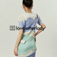 Light Blue Asymmetrical Mini Dress LLA0050