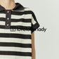 French Sleeve Striped Polo Shirt / Shorts LLA0245