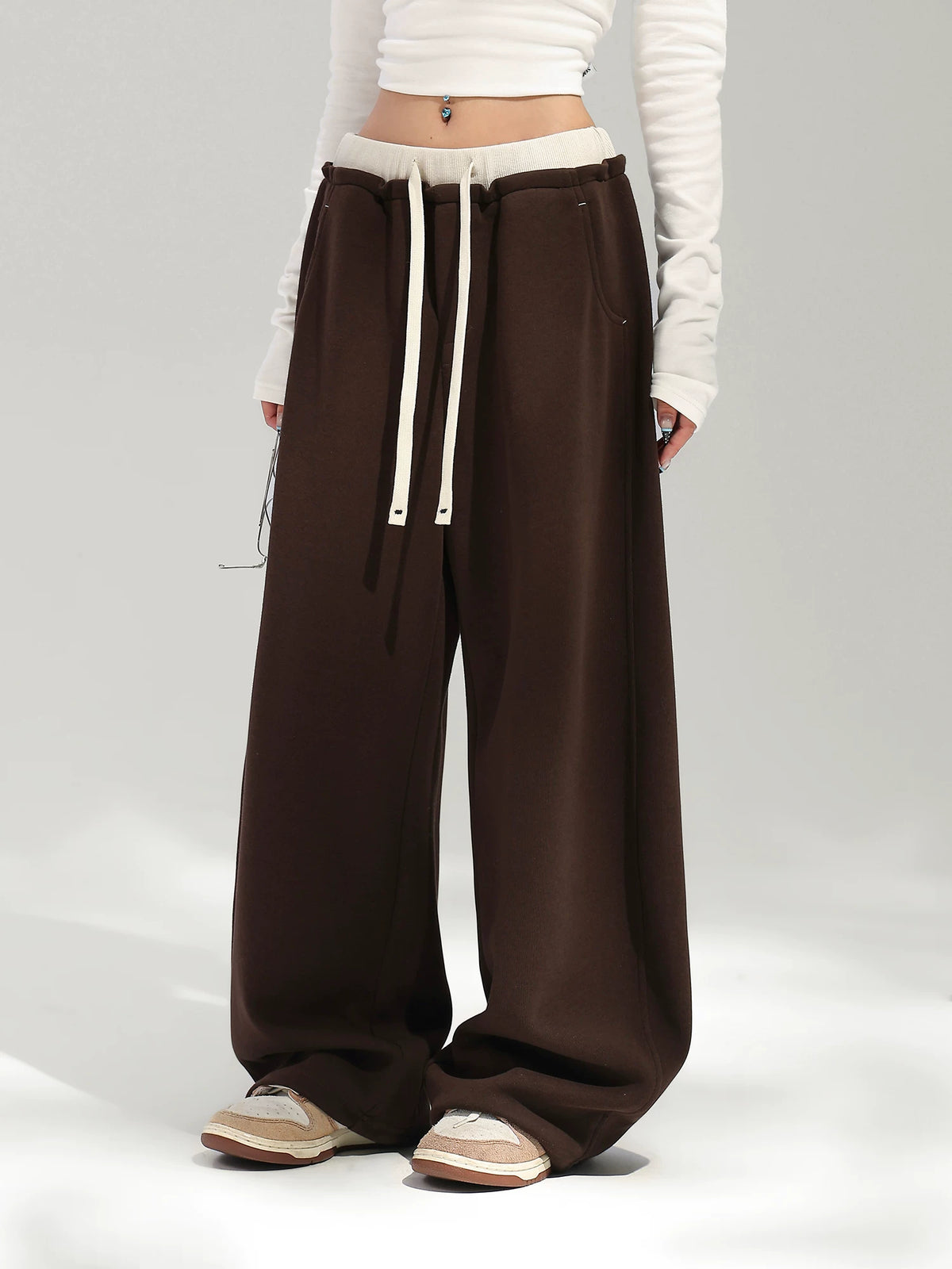 Layered Design Wide Sweatpants ACS0391