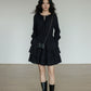 Round Neck Linen Long Sleeve Dress VAS0152