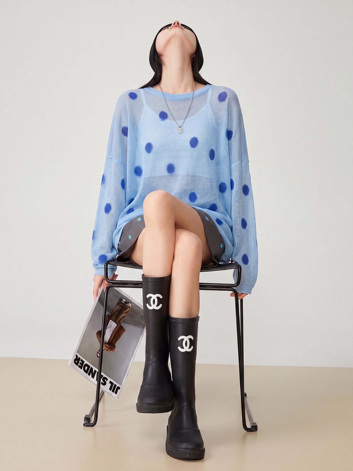 Polka Dot Sheer Loose Knit FER0363