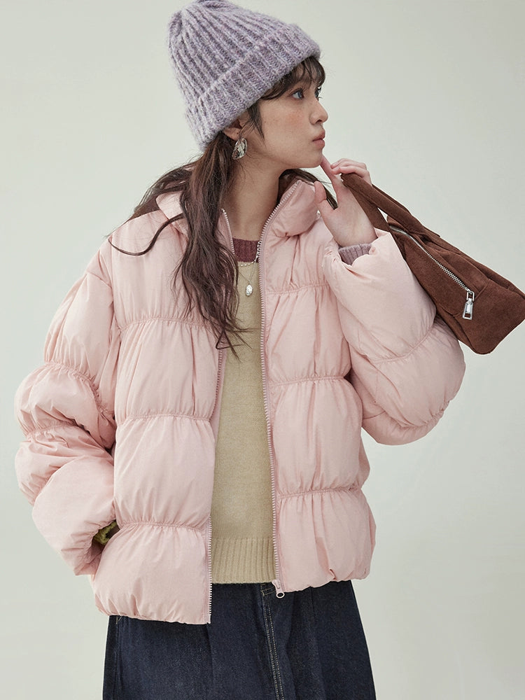 Stand Collar Fluffy Down Jacket AMU0043