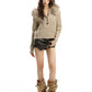 Faux Fur Zip Knit Top BGS0042