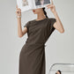 French Sleeve Cut-and-Sew Maxi Dress FER0276