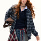 Striped Cat Ear Hoodie / Layered-Style Design Shirt ASG0076