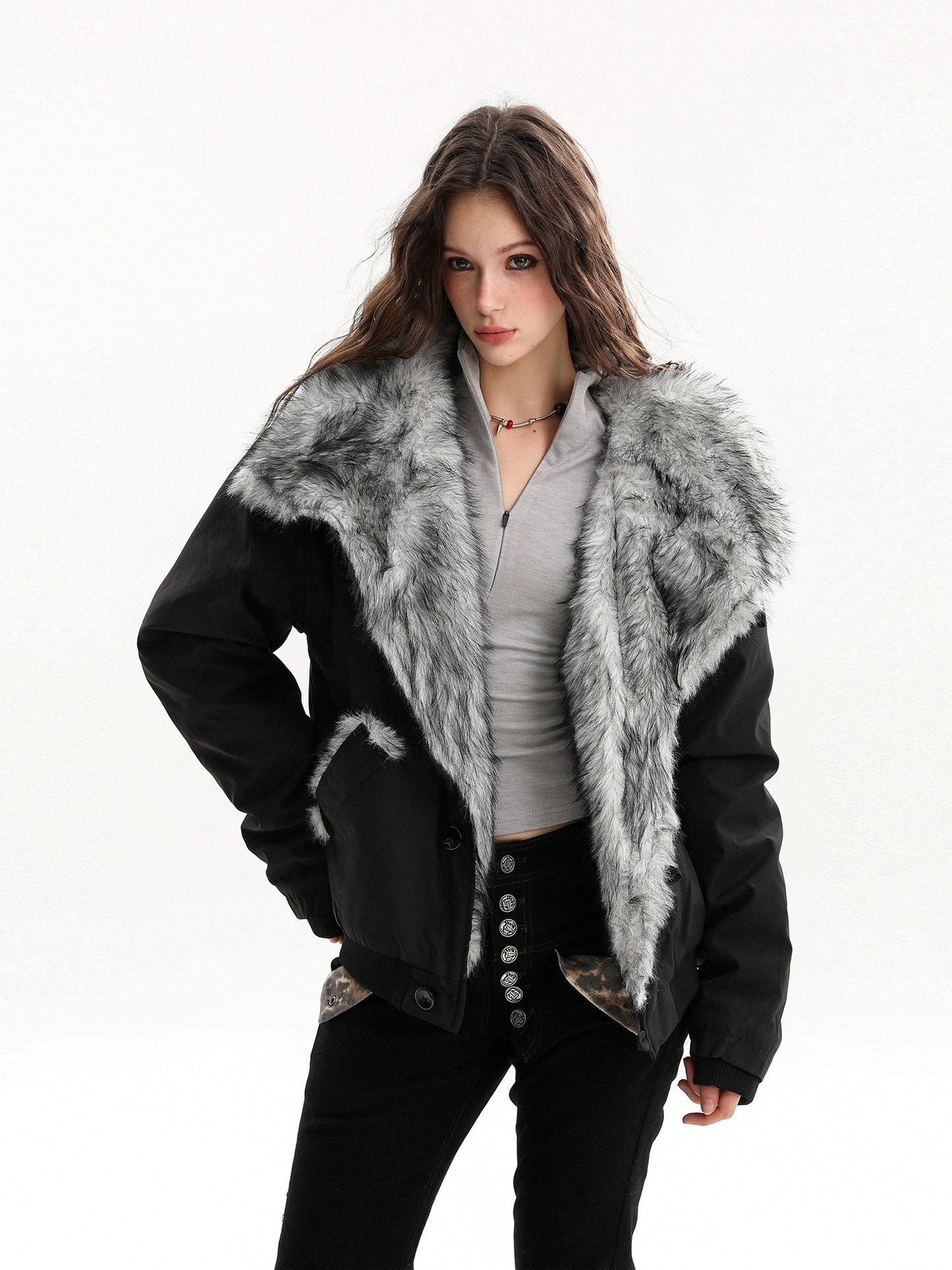 Big Collar Fleece Jacket BGS0040