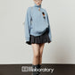 Stand Collar Knit Top / Striped Mini Skirt LLA0627