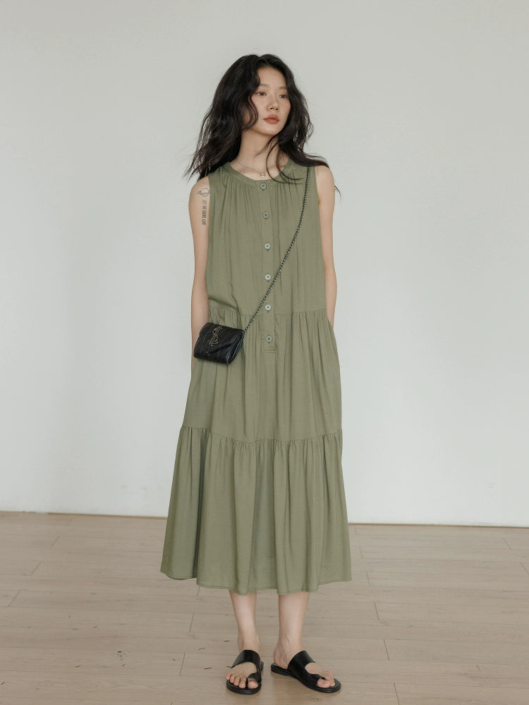 Tiered Gathered Long Dress VAS0119
