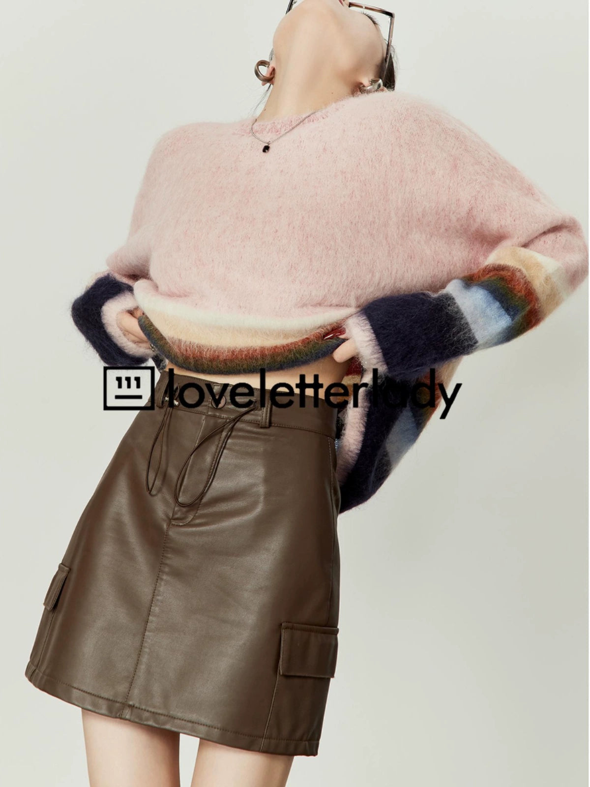 Pastel Striped Pullover Crewneck Knit LLA0391