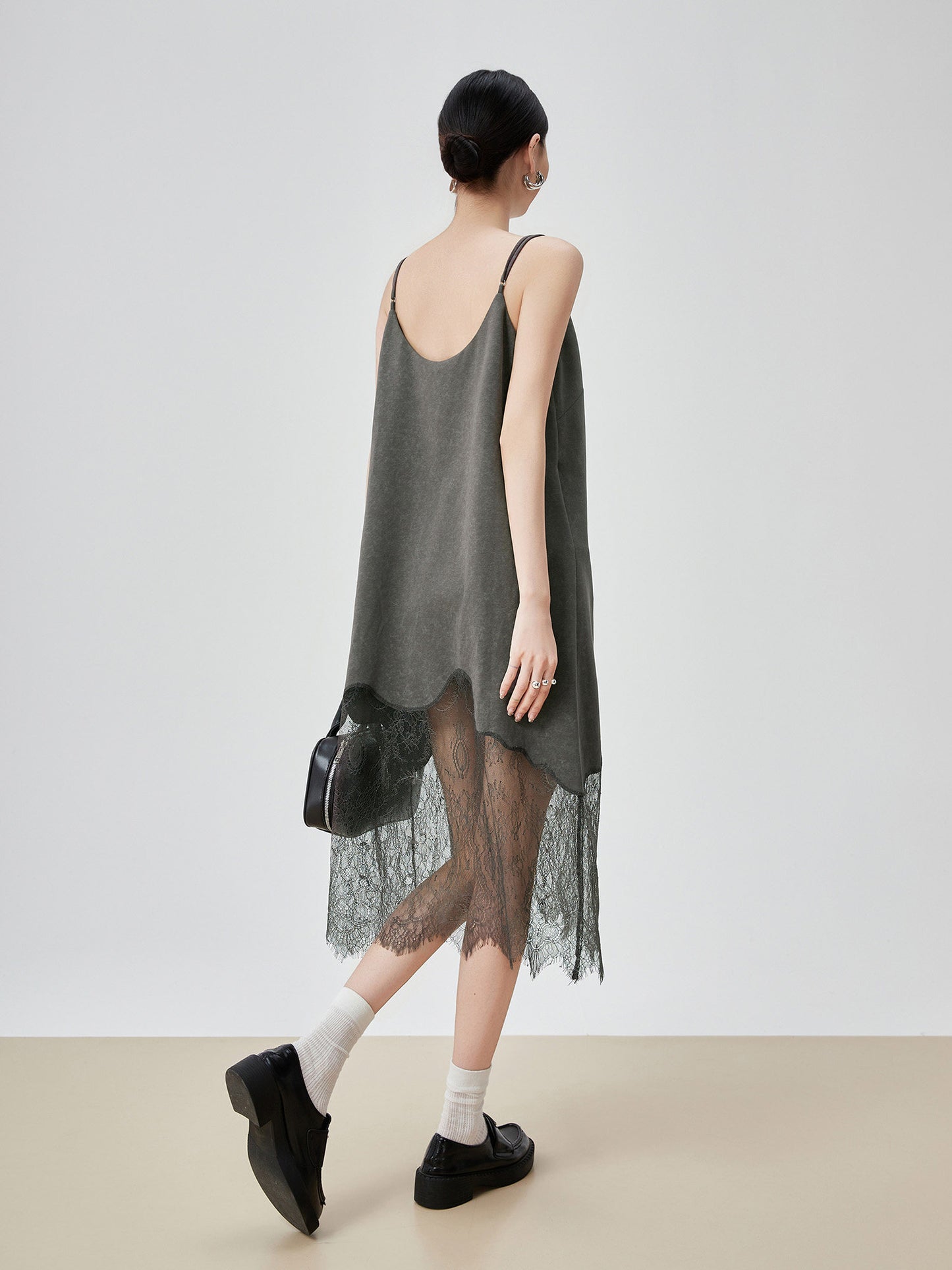 Lace Spliced Camisole Dress FER0074