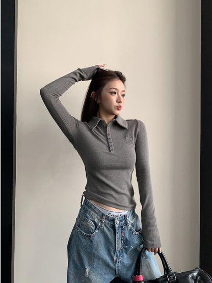 Half-Button Slim Top YLS1052