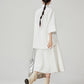 Appliqué Off-White Shirt / Half-Length Skirt FER0117