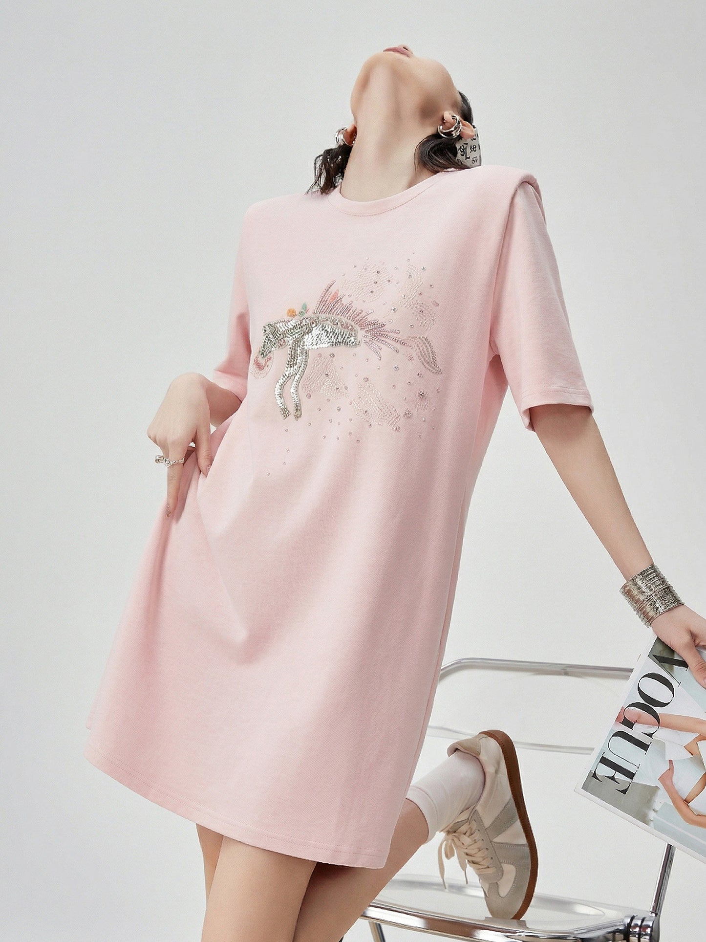 Horse Motif T-Shirt Dress FER0290