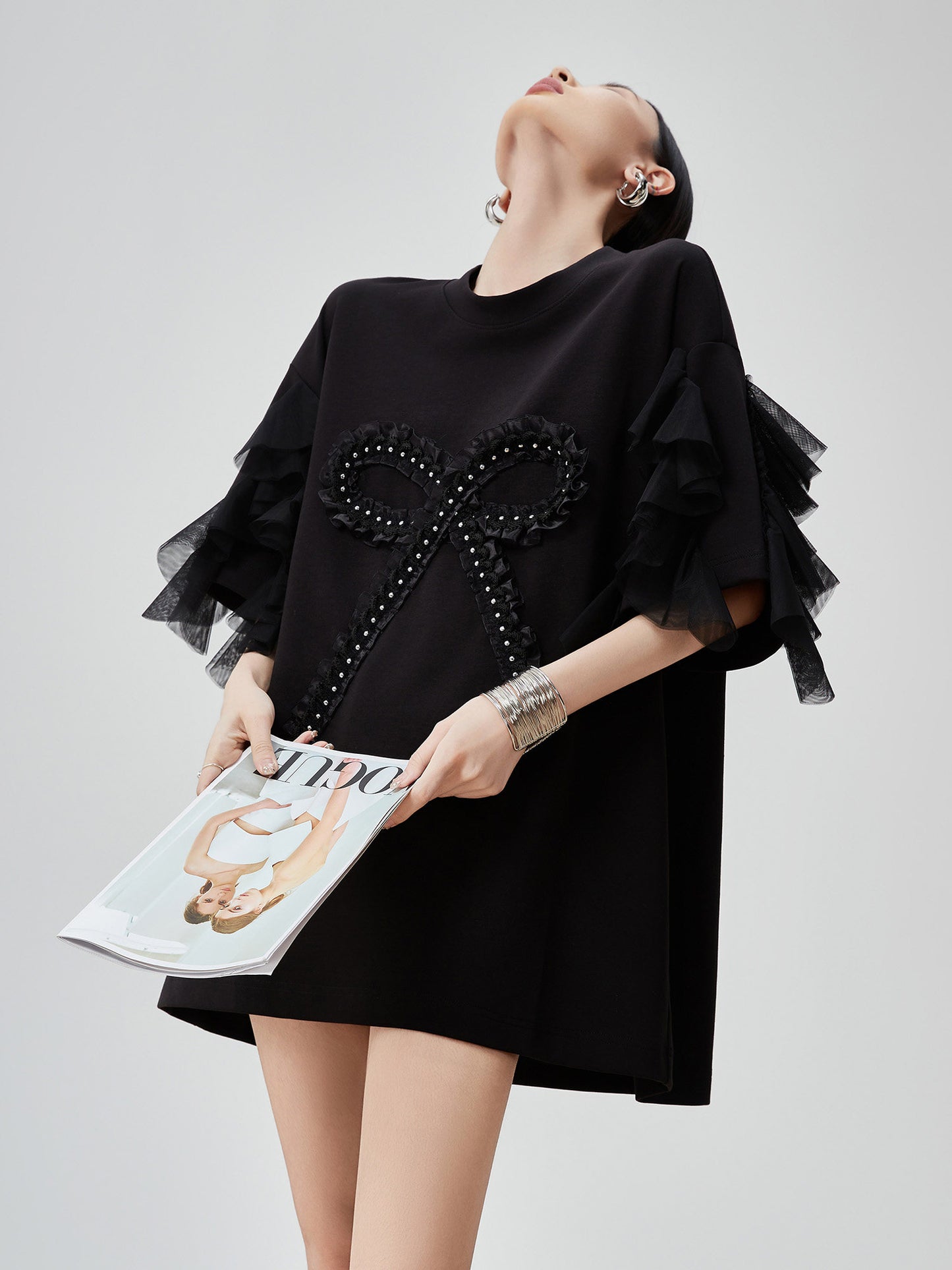 Ribbon & Tulle Frill T-Shirt FER0189