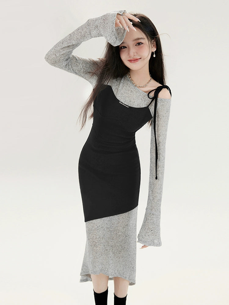 Asymmetrical Knit Dress EPU0003