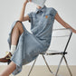Retro Blue Denim Dress FER0108