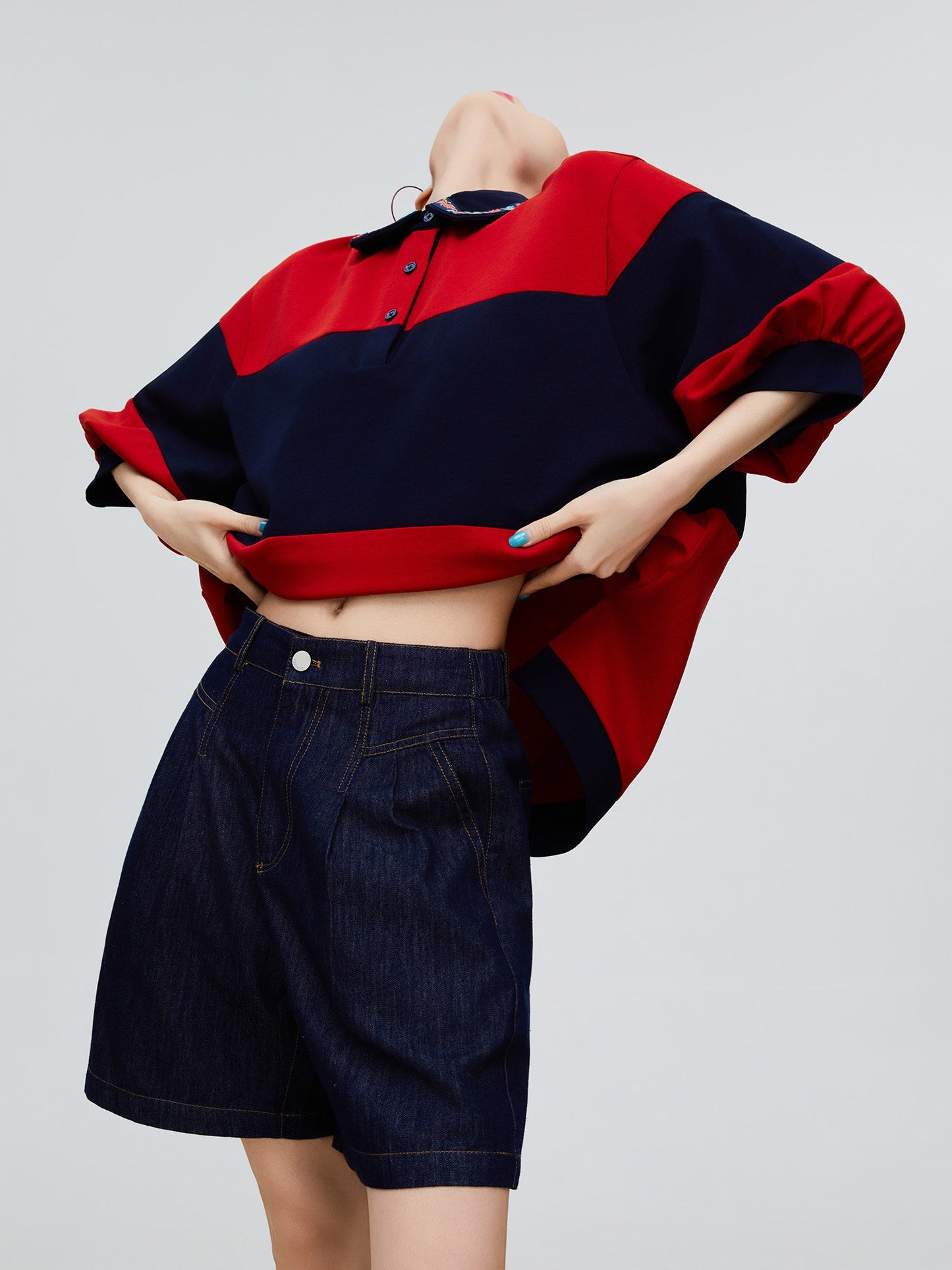 Oversized Polo Shirt Knit FER0255