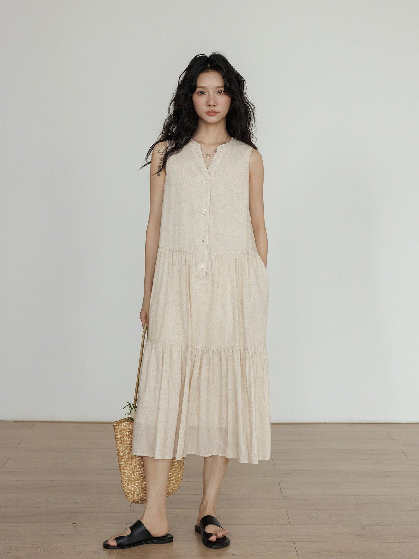 Sleeveless Tiered Mini Dress VAS0202