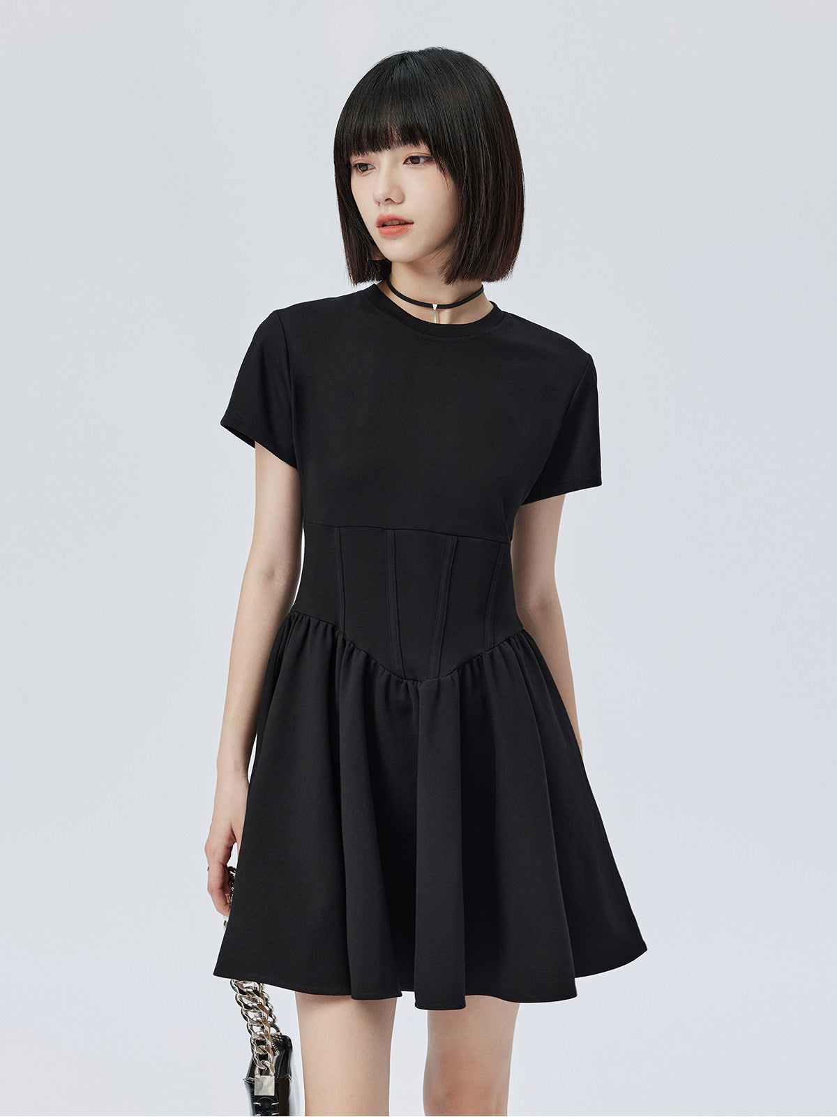 Round Neck Short Sleeve Dress SHN0008
