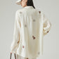 Rose Embroidered Long-Sleeve Shirt / Wide Pants FER0101
