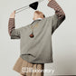 Vintage Gray T-Shirt / Light Brown Pleated Skirt LLA0509