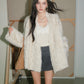 Collarless Fur Coat/Mini Skirt OLD0003