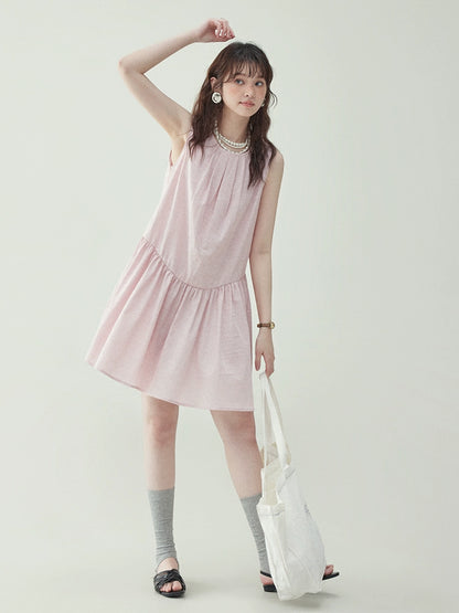 Pink Striped Sleeveless Dress AMU0020