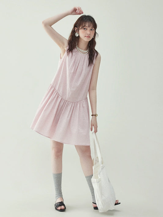 Pink Striped Sleeveless Dress AMU0020