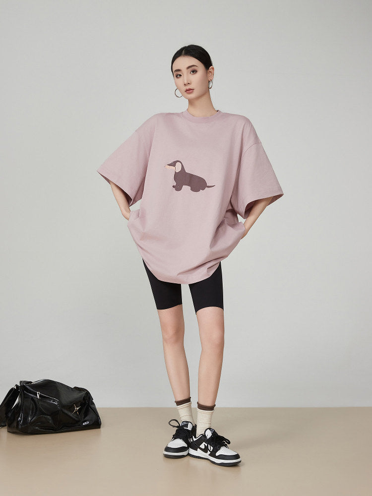 Dog Print Oversized T-Shirt FER0219