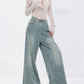 High Waisted Wide Leg Denim Pants ABW0017