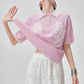 Sheer Short-Sleeve Polo Knit FER0261