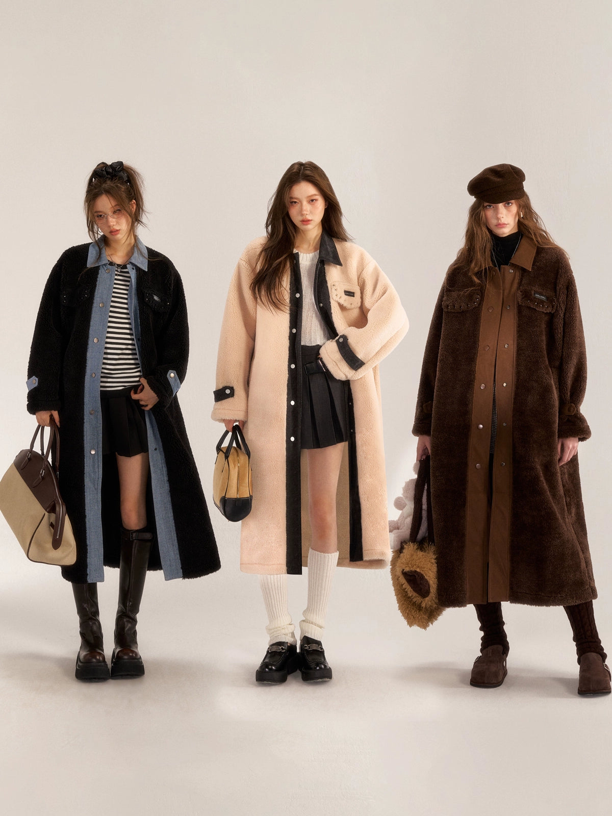 Denim Shearling Casual Coat  ASG0050