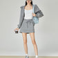 Gray Sequin Hood Jacket / A-Line Half Skirt  FER0039