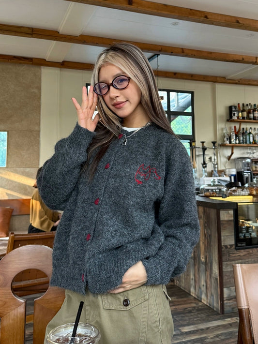 Heart Button Knit Cardigan CYE0002