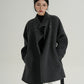 Half Turtleneck Black Coat SRS0320