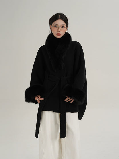 Fur Collar Cape Coat SRS0400