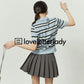 Polo Striped Tops / Pleated Skirts LLA0122