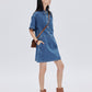 Polo Collar Denim Shirt Dress SHN0035