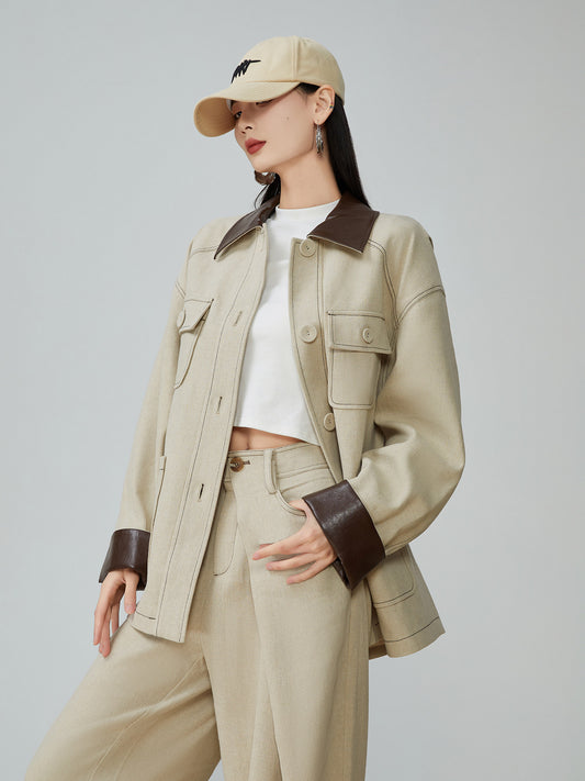 Retro Work Jacket / Wide Pants FER0096