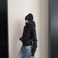 High-Neck Hooded Zip-Up Hoodie YLS1057