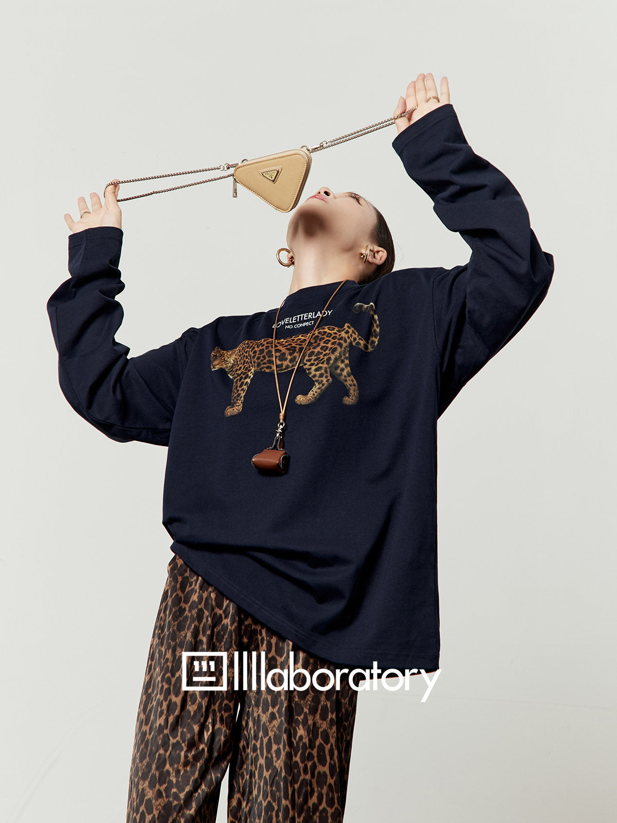 Leopard Print Long Sleeve / Leopard Print Wide Pants LLA0597