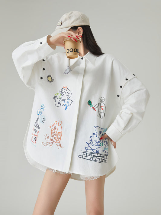Graffiti-Style Long Sleeve Shirt FER0085