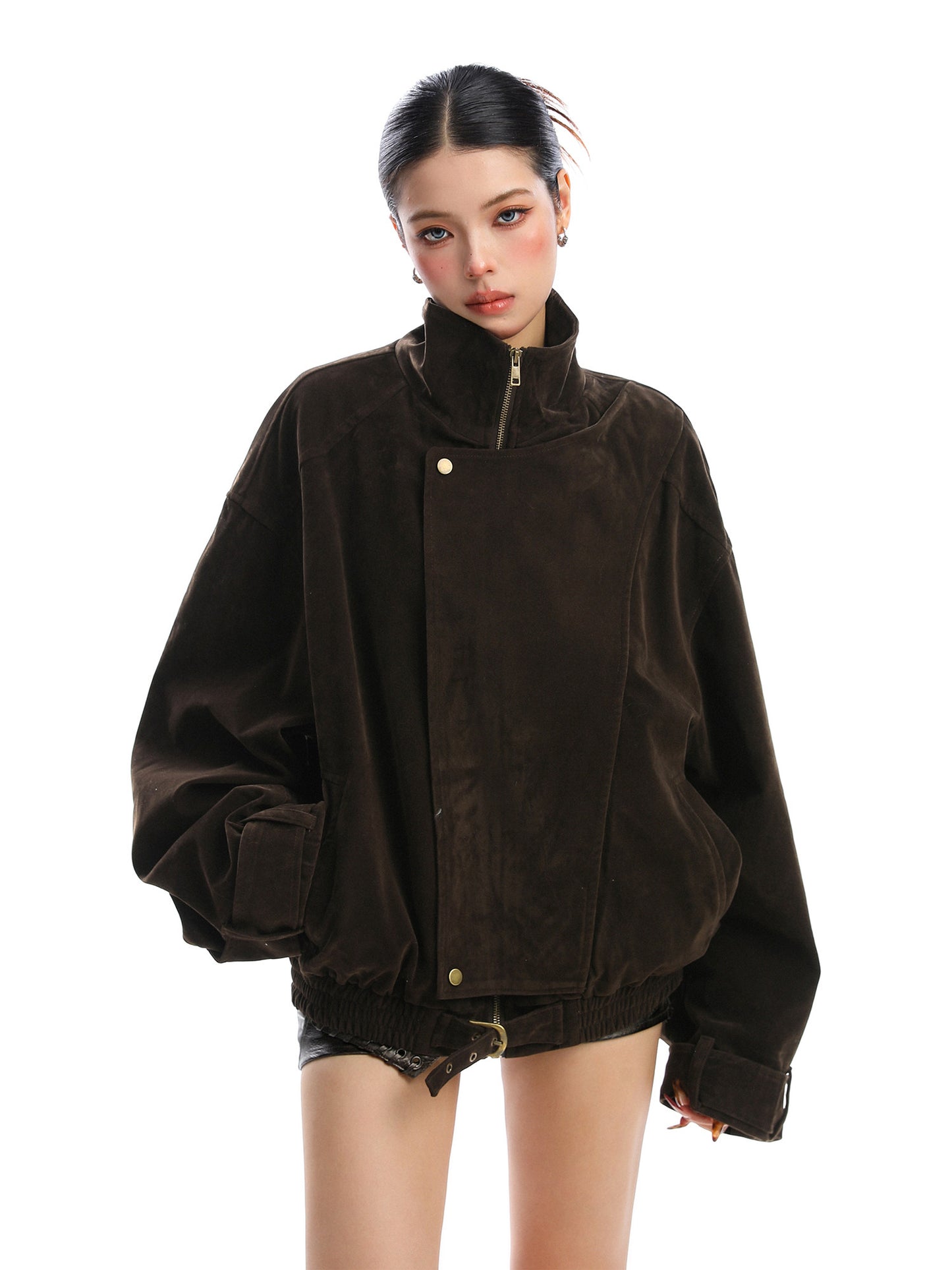 Suede Fleece Stand Collar Jacket BGS0045