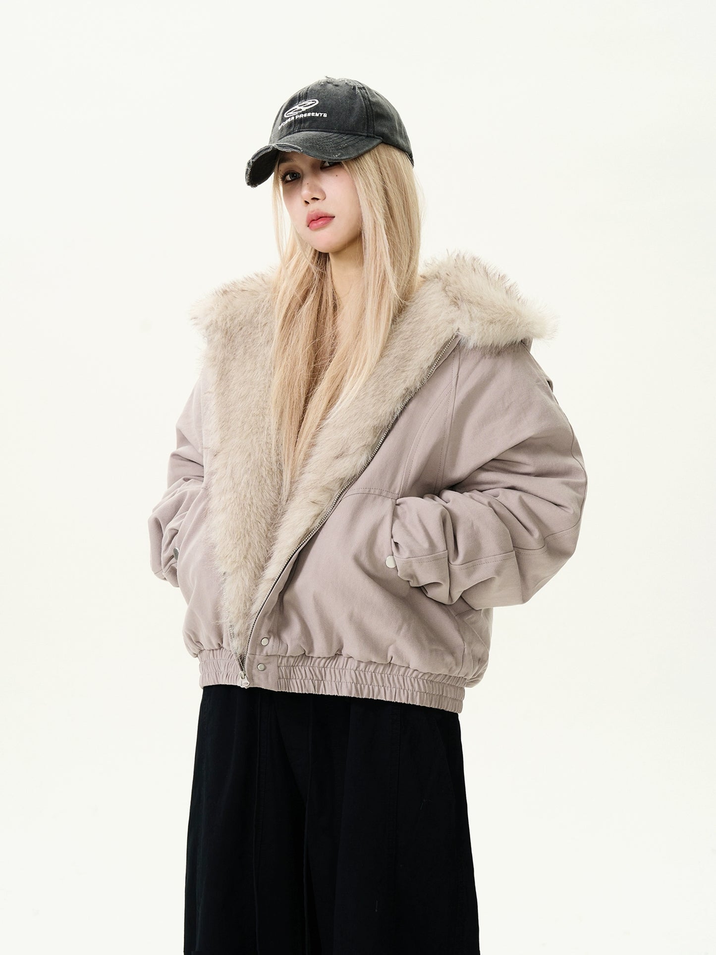 Fur Collar Hood Cotton Jacket MAD0003