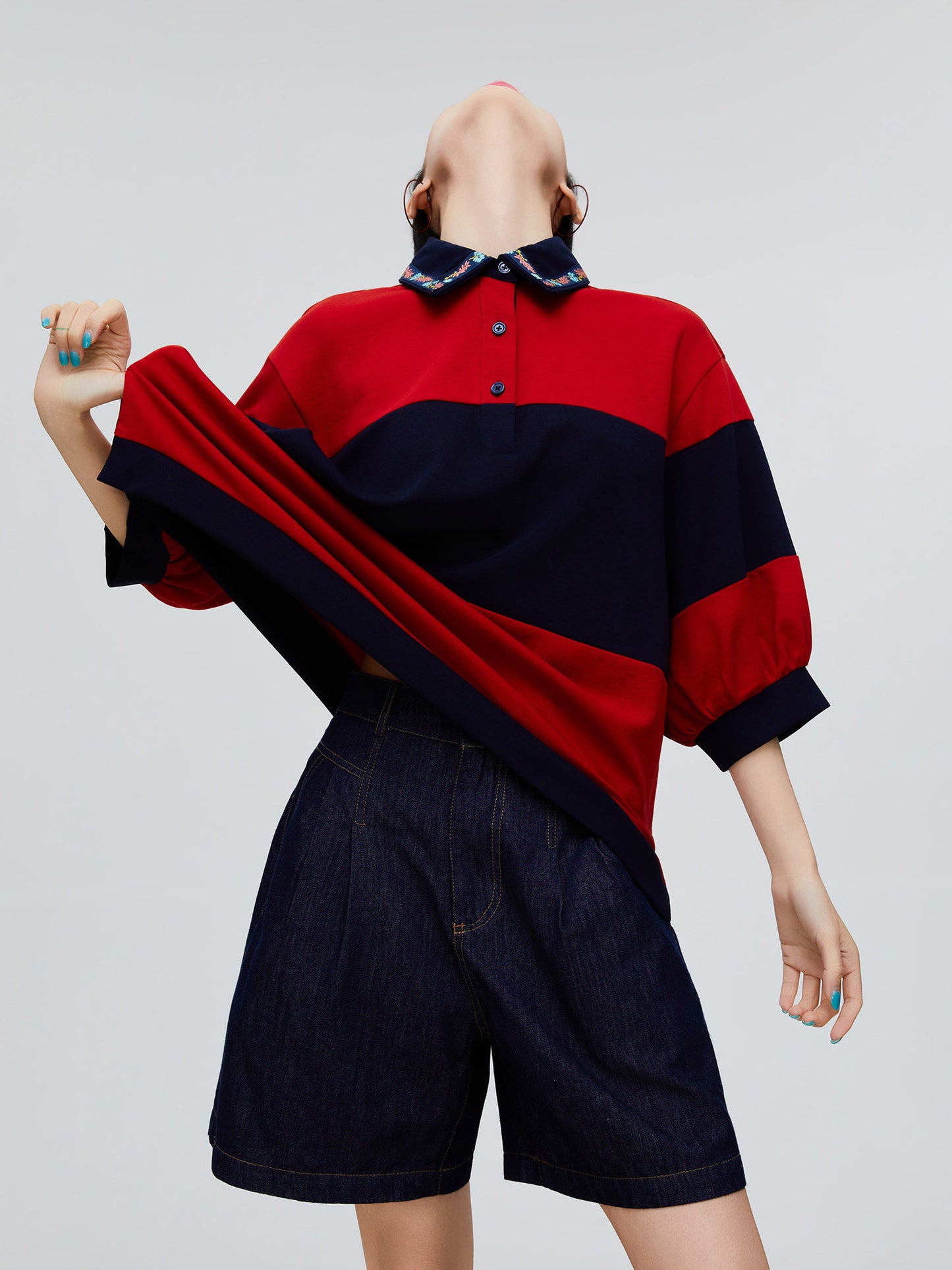 Oversized Polo Shirt Knit FER0255