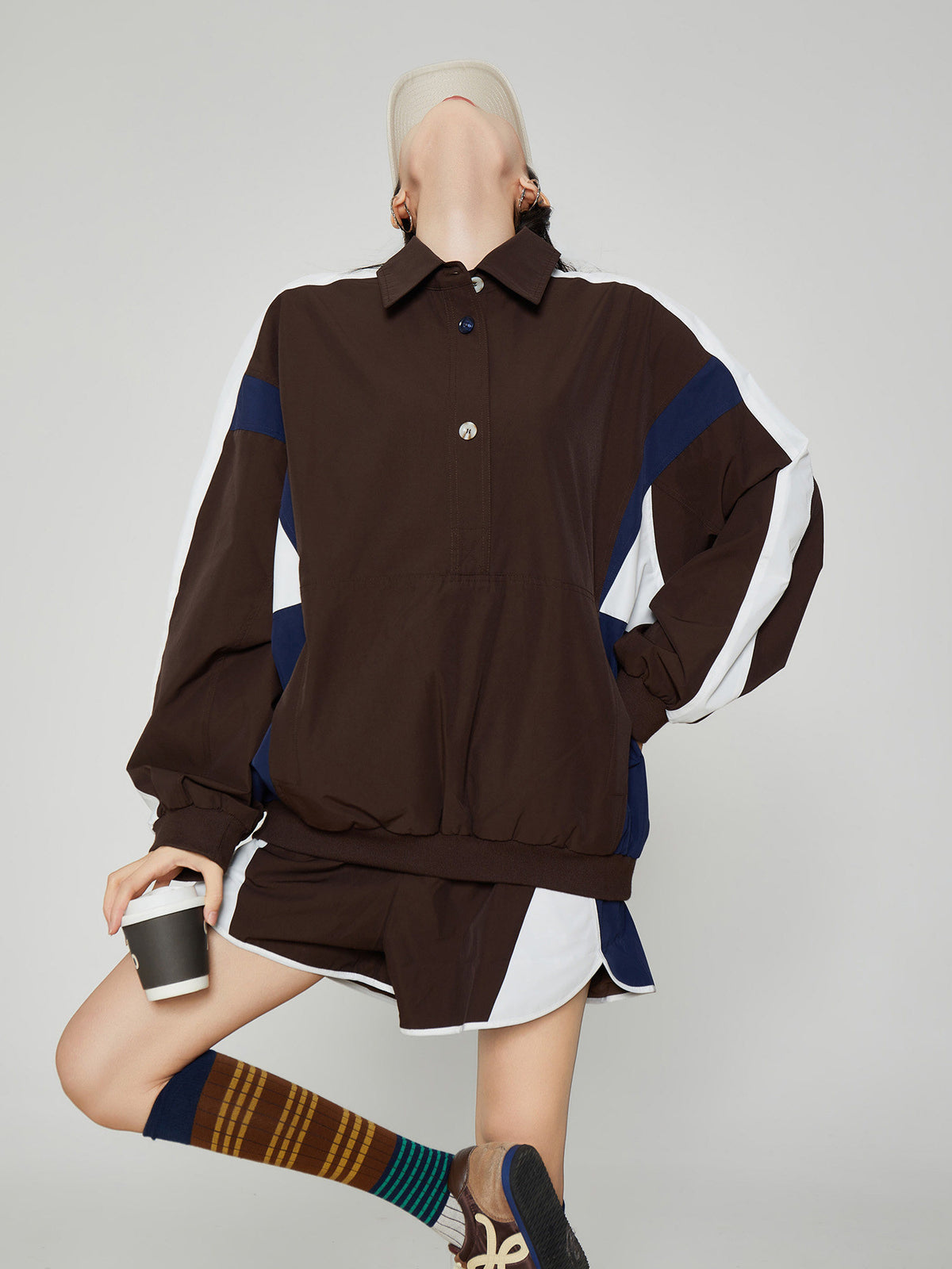 Color Block Track Jacket / Shorts FER0387